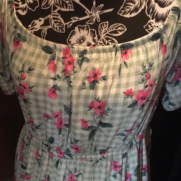 NWT TORRID Retro Chic Midi Green Plaid & Floral Dress - Picture 11 of 11